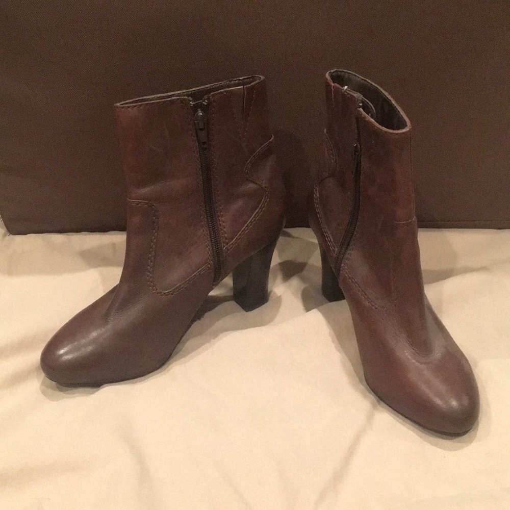Cowboy style leather boots.